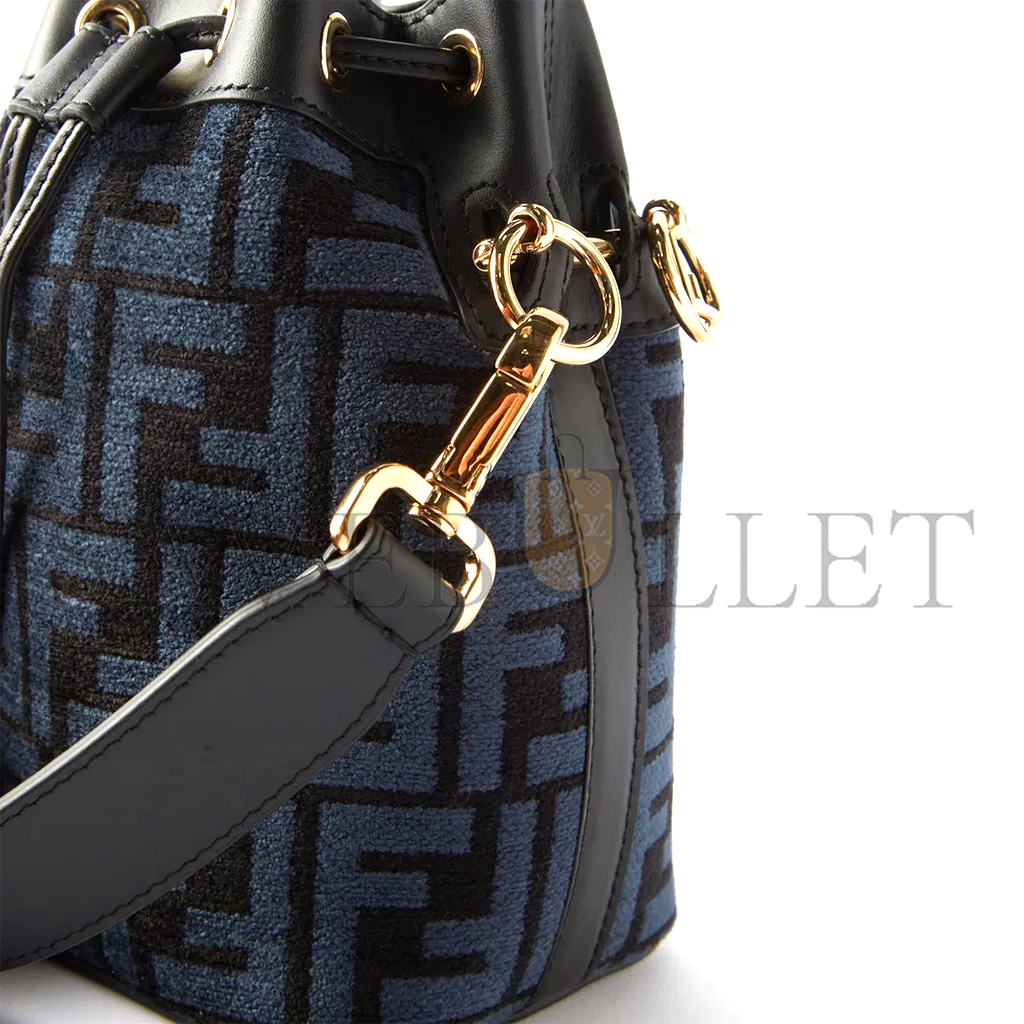 F**di mon tresor mini logo-tapestry bucket bag (18*12*10cm)